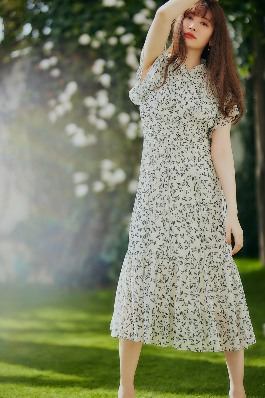Herlipto Muguet-printed Romantic Dress | mezcla.in