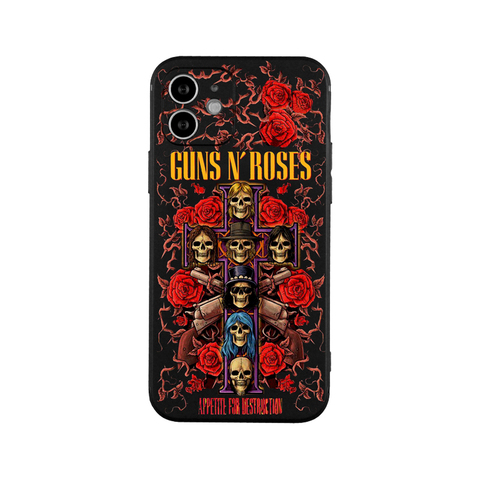 Guns And Roses New Metal Band Illustration 15, 14, 13, 12, 11 iPhone Case