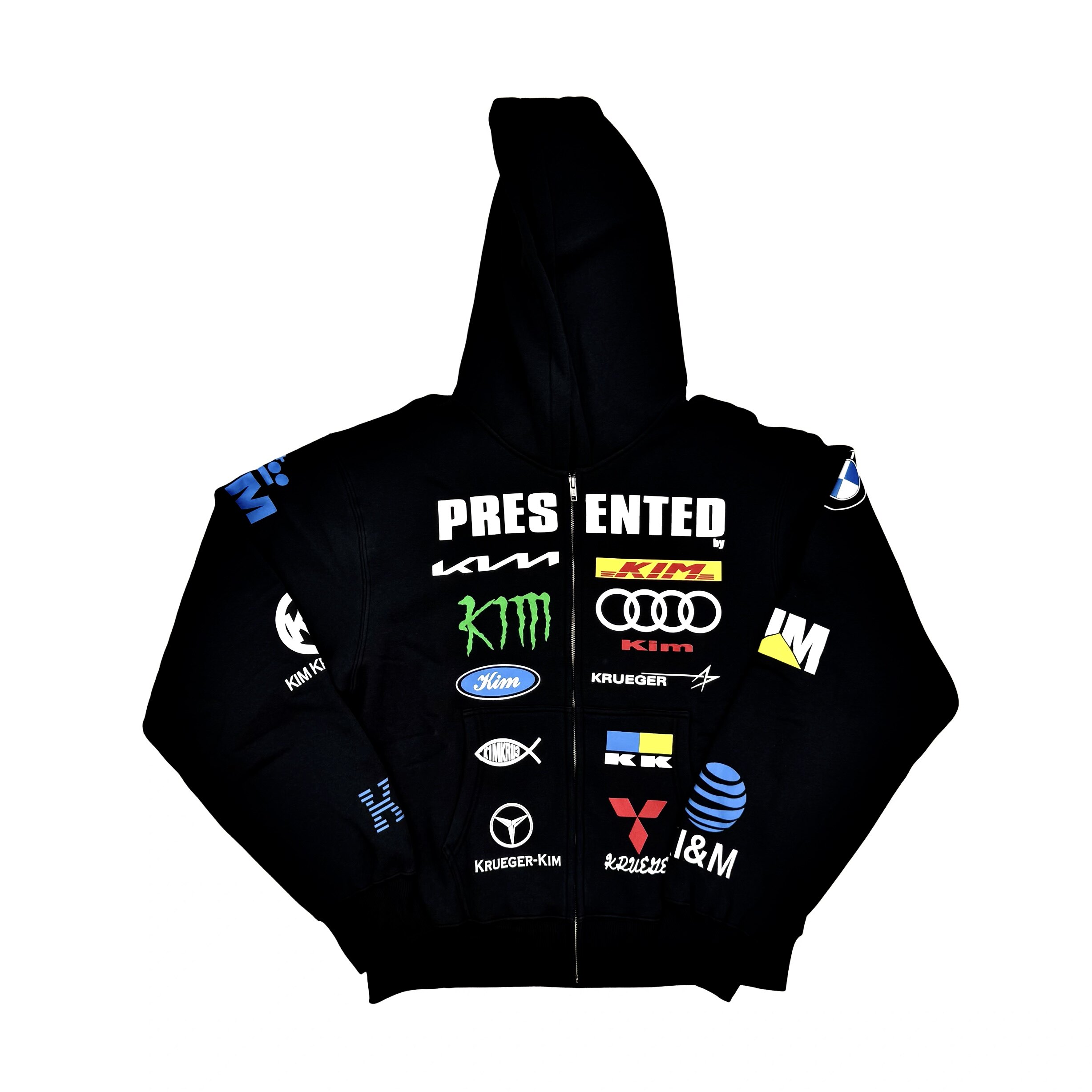 Opium Ken Carson Ed Hardy 限定周边烫钻图案拉链卫衣帽衫Hoodie评价