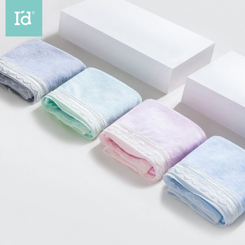 爱帝内裤女纯棉抗菌中腰蕾丝日系无痕贴身夏薄款透气含棉三角裤头