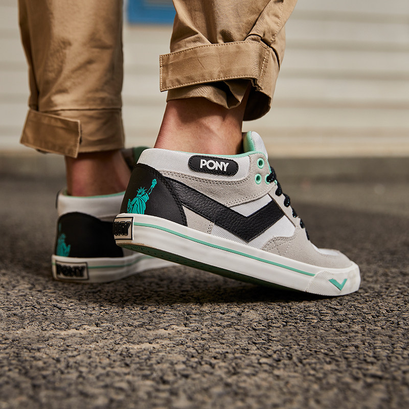 PONY女鞋正品板鞋女春夏透气复古韩版休闲鞋男滑板鞋71W1AT20
