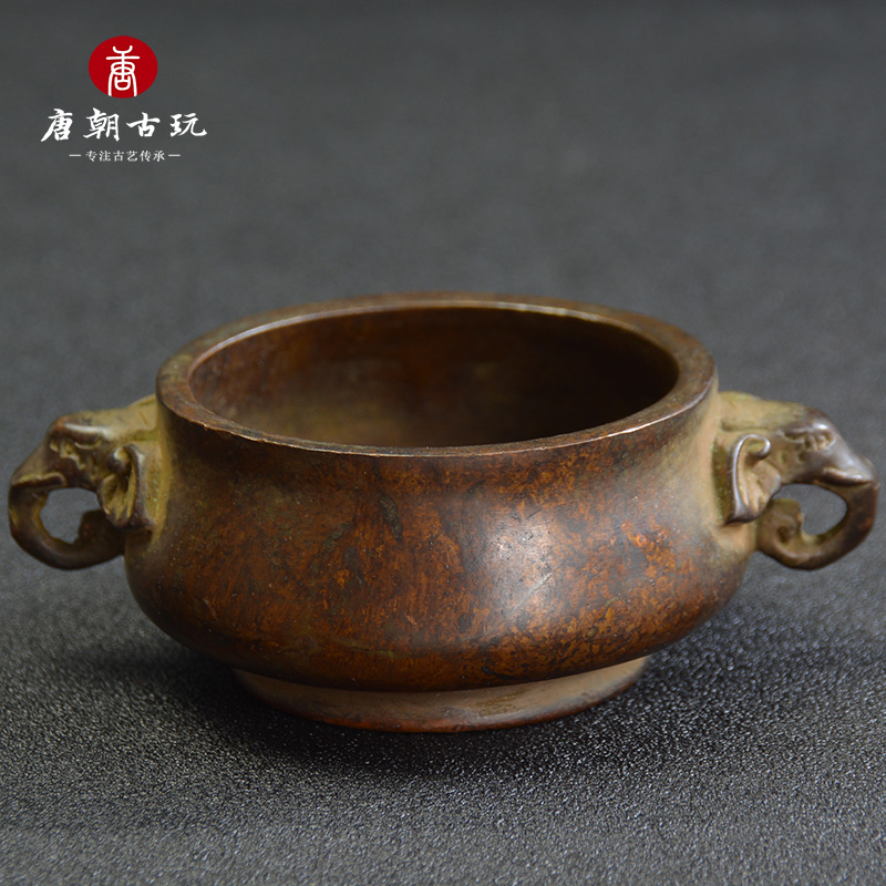 古玩铜器传世老铜包浆清朝宫廷御用铜碗祝寿龙凤图纯铜碗实芯厚重-Taobao