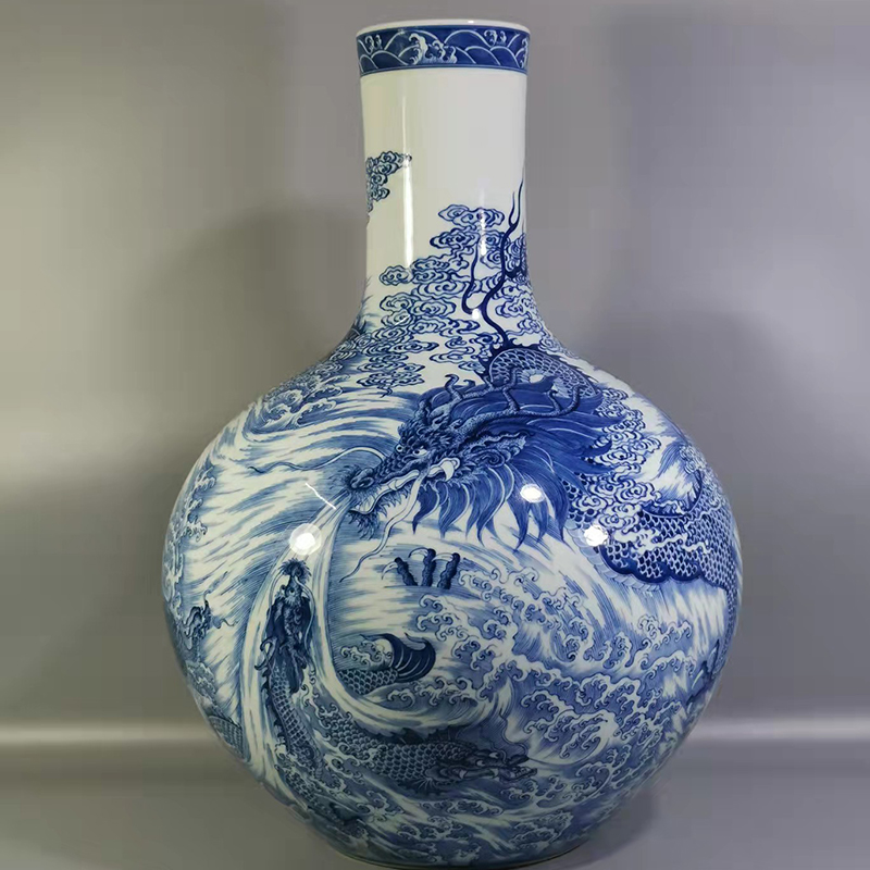 清乾隆瓷器珐琅彩祭蓝镂空描金转心瓶古董古玩明清老瓷器收藏-Taobao