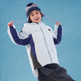 儿童600蓬拒水户外风保暖鸭绒羽绒服秋冬adidas阿迪达斯