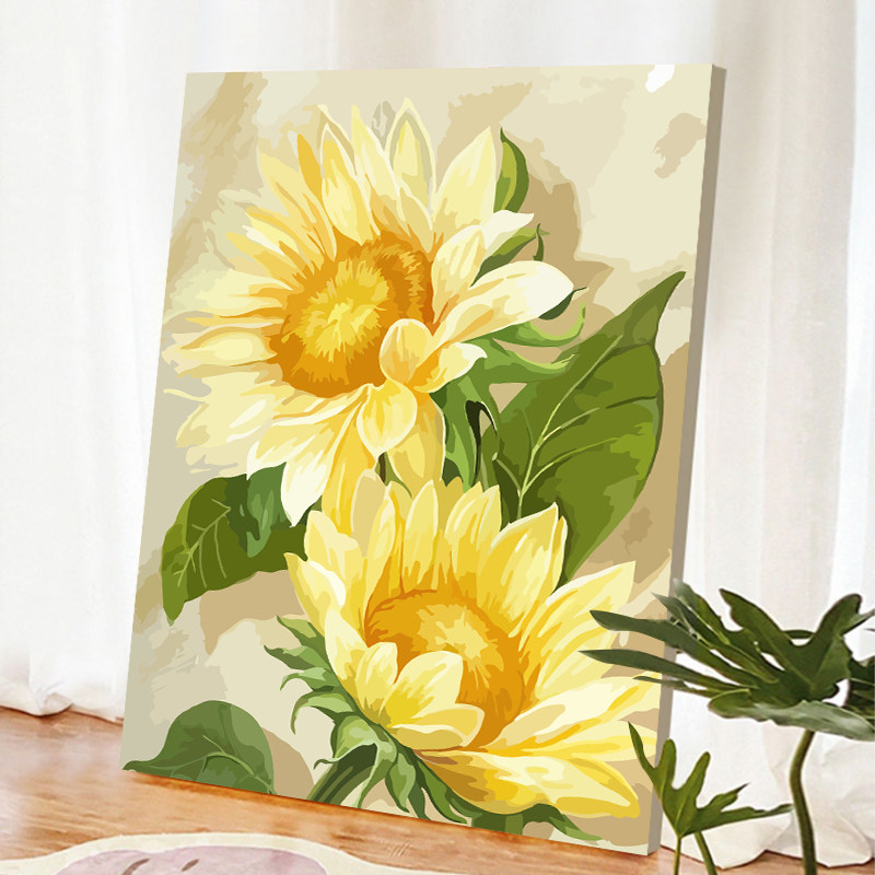 五福临门财神数字油画diy手工填充玄关画涂色填色餐厅客厅装饰画-淘宝网