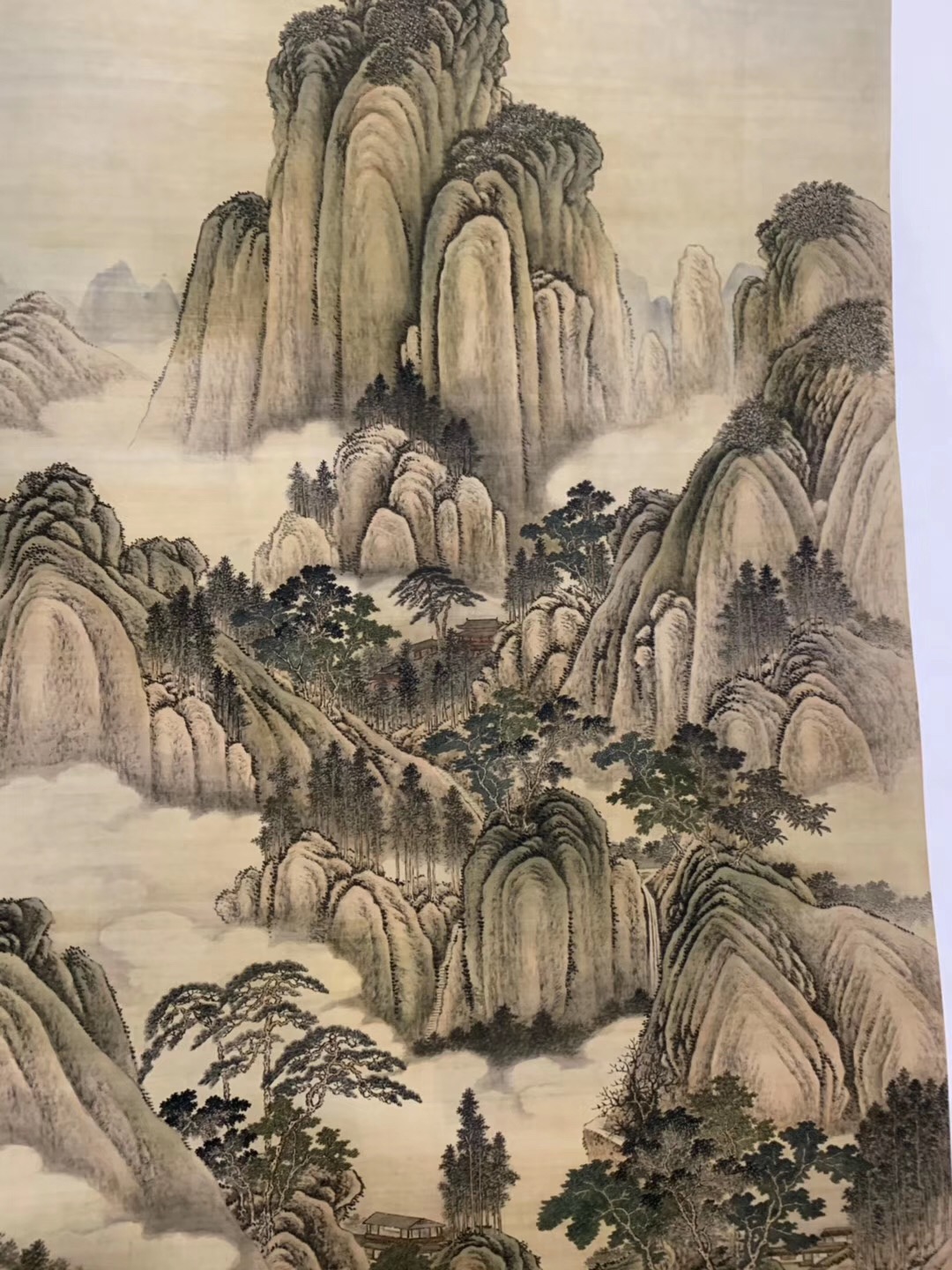 唐寅观瀑图山水图国画立轴墙面装饰名人字画艺术微喷复制品-Taobao