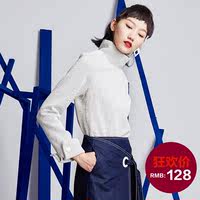 有瘾原创女装 2016秋新款针织衫长袖女 半高领翻折袖口打底衫