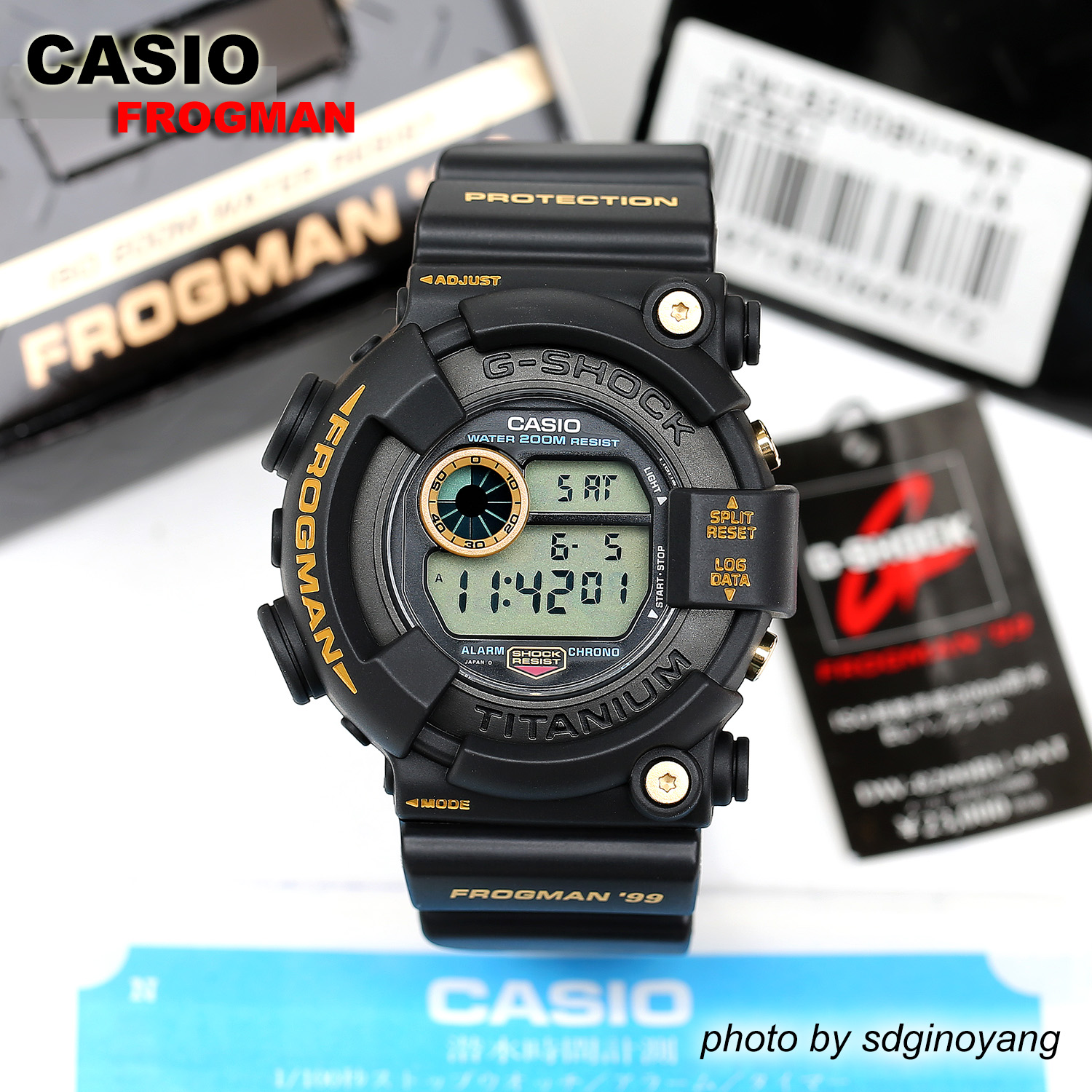 CASIO G-SHOCK FROGMAN DW-8200BMU-1T(99復刻版MIB黑衣蛙人)結束-Taobao