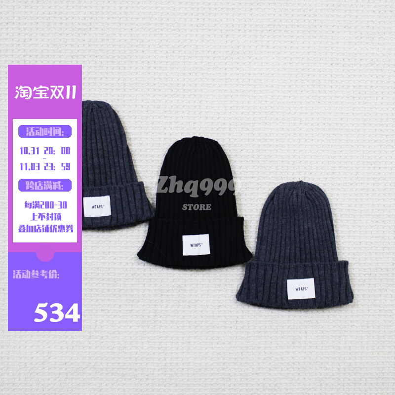 现货WTAPS BEANIE 02/BEANIE.ACRYLIC荧光色白标针织毛线帽冷帽-Taobao