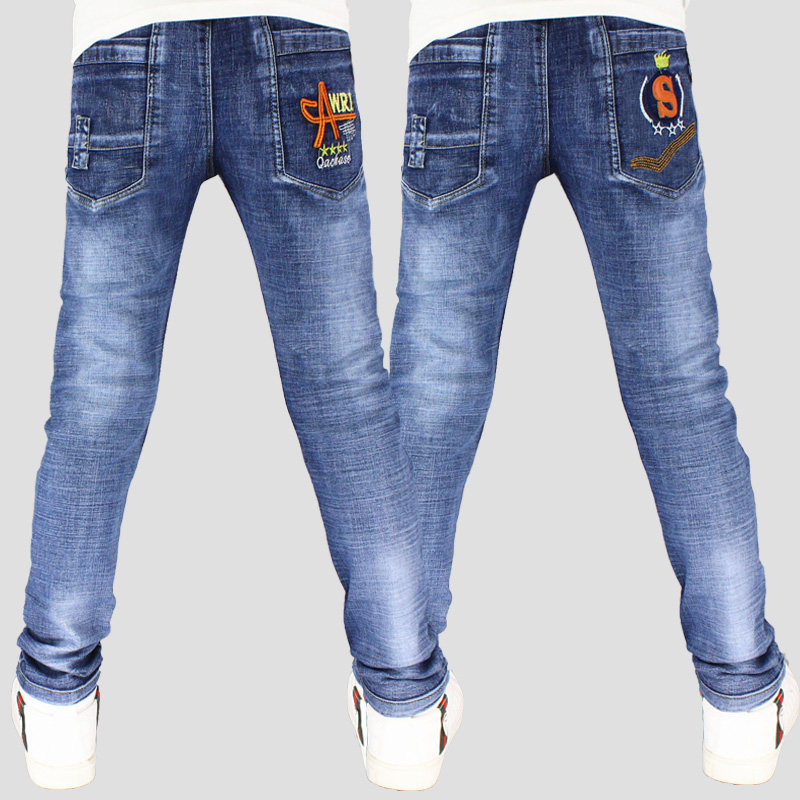 男童牛仔裤春秋长裤2021新款男孩单裤子中大童秋装装弹力直筒儿童