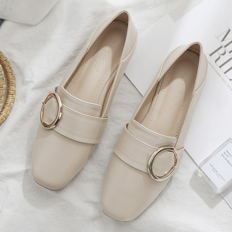 2020春季乐福鞋女英伦风一脚蹬小皮鞋晚晚鞋平底百搭豆豆鞋单鞋女