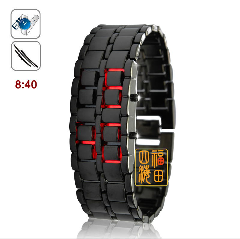 Часы Cv LED Inspired Red LED Watch Iron Samurai