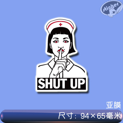 20       卡通shutup 潮牌贴纸 嘻哈贴纸 拉杆行李箱贴纸 笔记本滑板