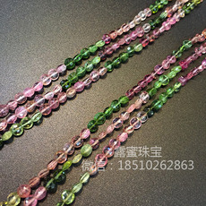 Украшения на шею 巴西红绿蓝碧玺项链银扣子总体品相好个别带瑕疵最长一根52厘米