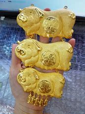 黄金猪牌项链_黄金猪牌项链