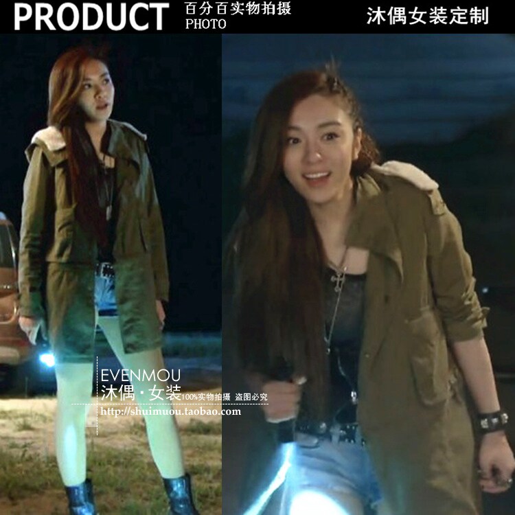 大好时光王晓晨同款茅小春同款军绿色外套 加厚羊羔毛棉衣外套女