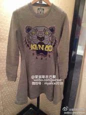 Женское платье 清货特价！kenzo14虎头灰玫红色大裙摆卫衣裙杨千嬅同款 国内现货