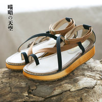 iFashion复古凉鞋女夏 平跟 学生厚底学院风日系原宿文艺森女凉鞋
