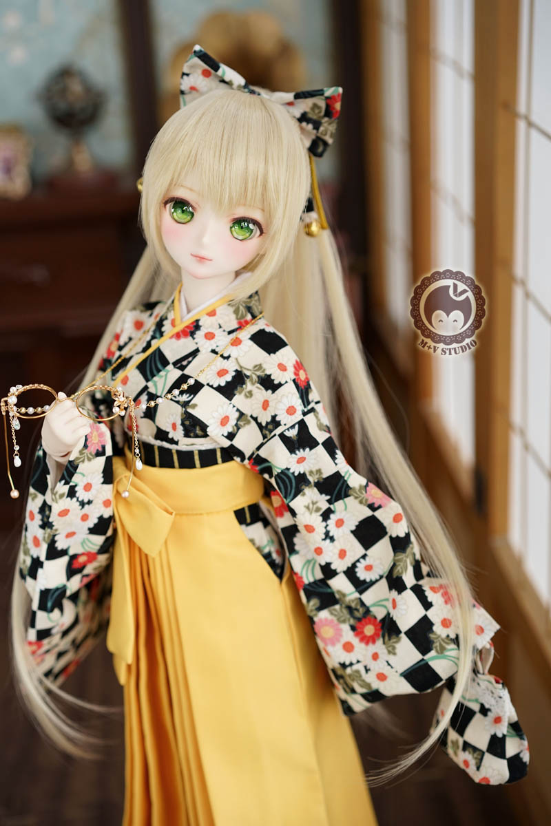 【喵屋】+赤绯+大正卒业和服可爱女仆娃衣3分DD DY BJD1/3现货