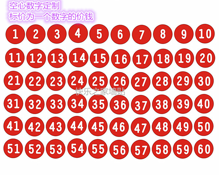 门牌号码牌数字定制桌号贴编号墙贴纸宾馆餐馆装饰幼儿园玻璃贴纸