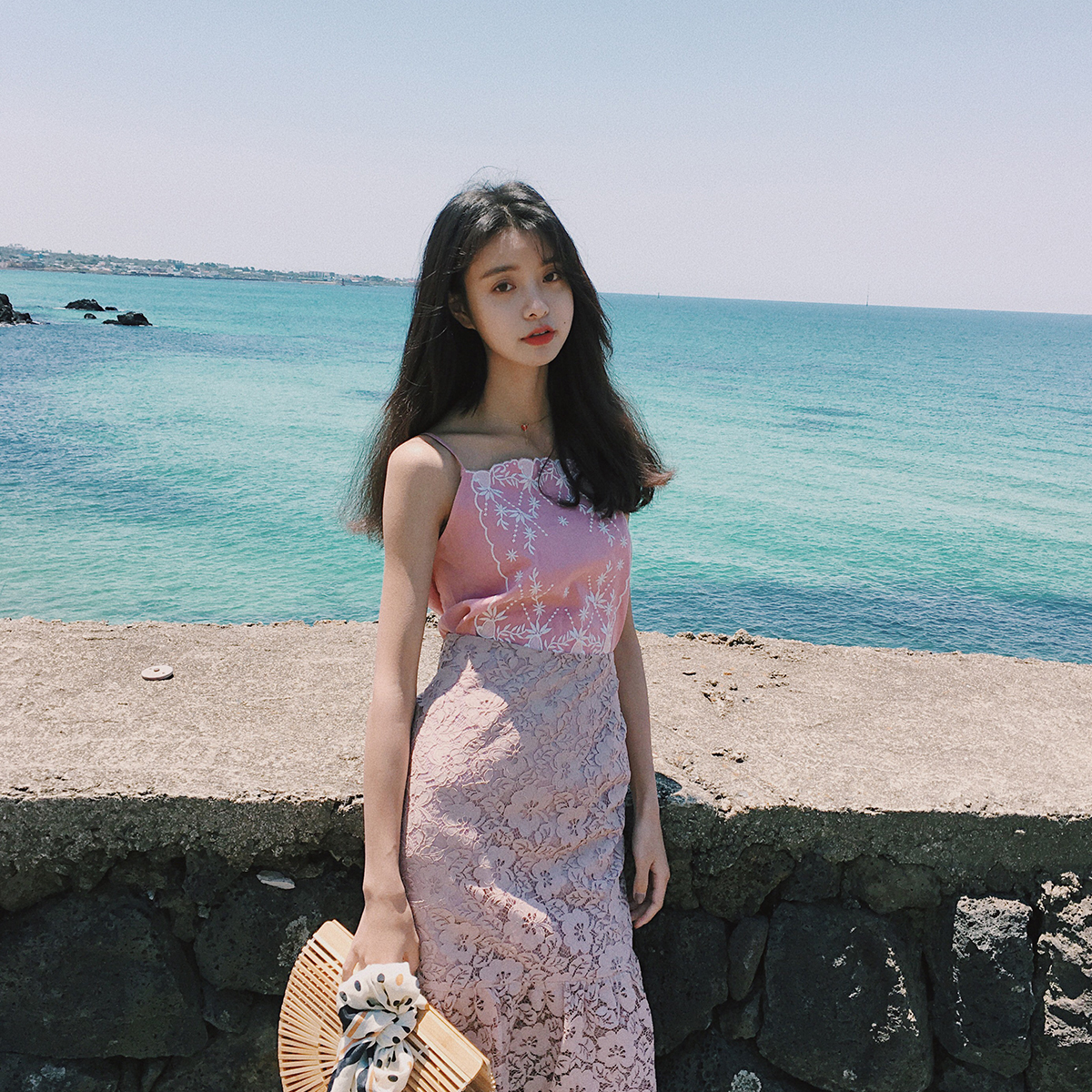 范智乔 时尚蕾丝chic风半身裙夏季2017女韩版百搭包臀鱼尾中裙