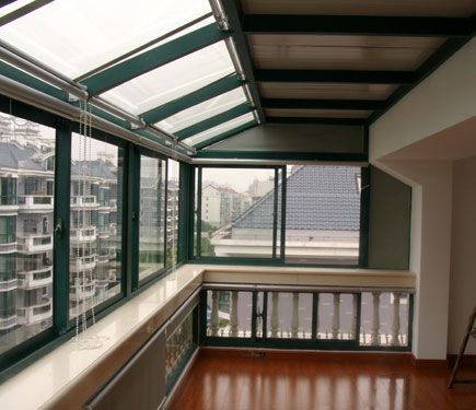 北京铝合金钢化玻璃顶 阳光房 隔热材料 封阳台 露台 遮阳活动房