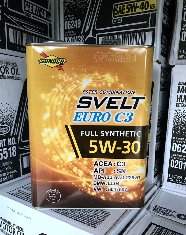 正規品】 SUNOCO エンジンオイル Svelt EURO C3 5W-30 SN 4L 1L セット買い fucoa.cl