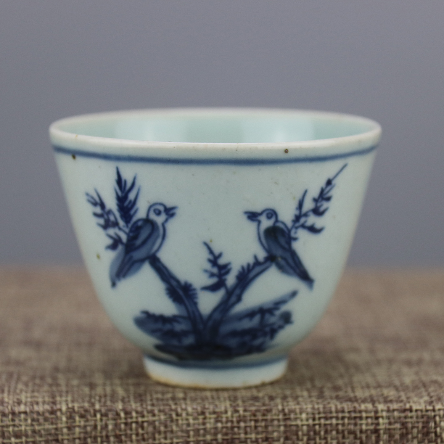 仿明万历青花团凤纹茶杯杯托一套景德镇仿古瓷器古董古玩青花茶具-Taobao