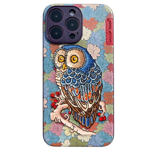 Trippy 3D Owl Embroidered 15, 14, 13, 12, 11 iPhone Case
