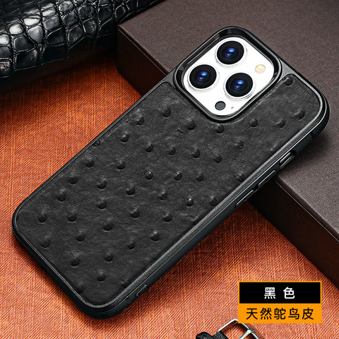 Crocodile Pattern Genuine Leather Luxury MagSafe 15, 14, 13, 12 iPhone Case