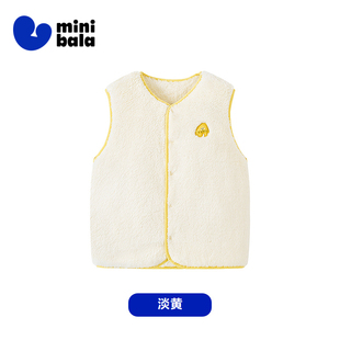 迷你巴拉巴拉男童女童打底背心冬季新款儿童宝宝家居毛绒保暖马甲