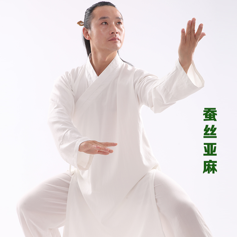 武当太极服亚麻春夏练功服女道服太极拳练功男武术表演服套装新款-Taobao