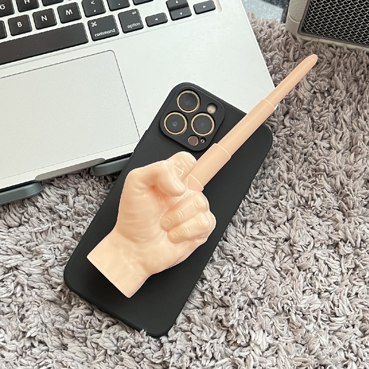 Big Middle Finger Funny Spoof Telescopic Stand 3D Niche Samsung Phone Case