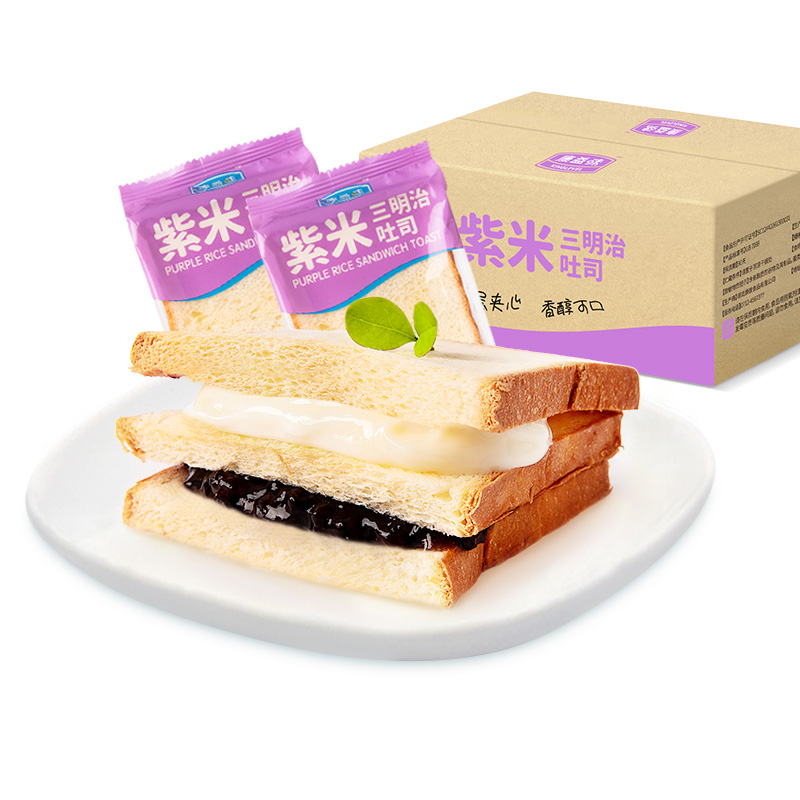 拉米娜早餐紫米面包500*2