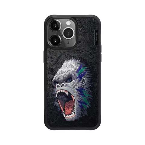 Nimmy New Embroidered Lion, Gorilla, Leopard, Wolf High End Premium 15, 15 Plus, 15 Pro, 15 Pro Max iPhone Case