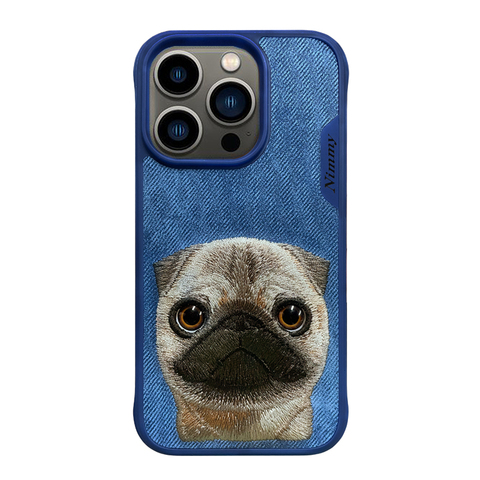 Nimmy Embroidered New Cute Pug Dog, Panda, Cat, Mouse Plush High End Premium 15, 15 Plus, 15 Pro, 15 Pro Max iPhone Case