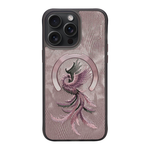 Nimmy New Embroidered Leopard, Dragon, Phoenix High End Premium Luxury MagSafe 15, 15 Plus, 15 Pro, 15 Pro Max iPhone Case