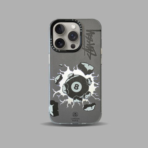 Gray — STUSSY 8 Ball New Electroplated 15, 14, 13, 12 iPhone Case