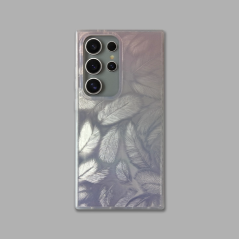 Gradient Pearl Shine Feather S24, S24 Plus, S24 Ultra Samsung Phone Case