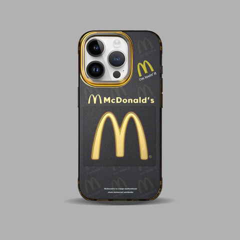 Black — McDonald's New Mirror Acrylic Electroplated 15, 14, 13, 12 iPhone Case