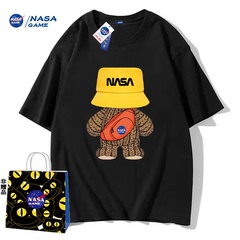 NASA GAME官网联名款新品2024纯棉短袖t恤男女潮牌上衣情侣装T恤X价格比较