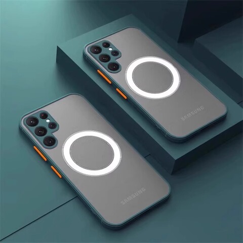 Dark green — MagSafe Matte Minimal Camera Lens Protection S24, S24 Plus, S24 Ultra Samsung Phone Case