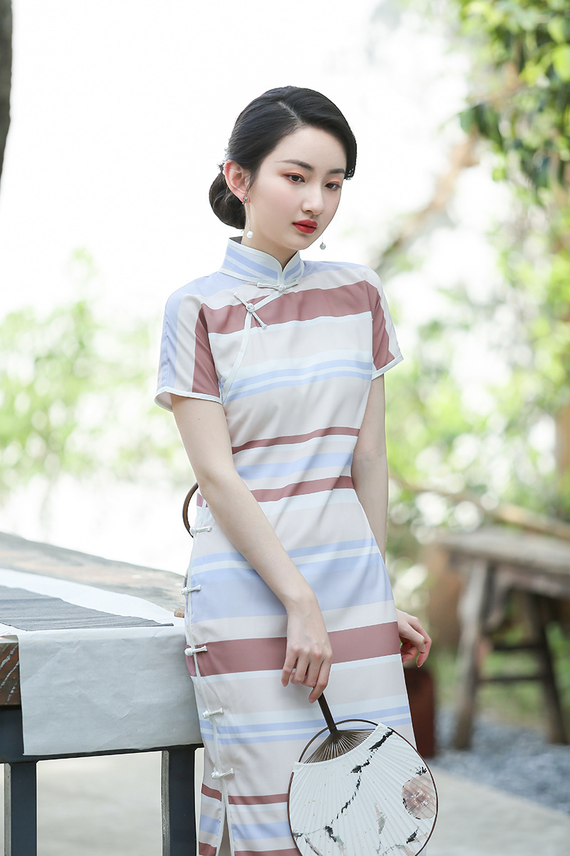 改良旗袍年轻款张曼玉同款长款女夏日常中国风旗袍裙花样年华复刻-Taobao