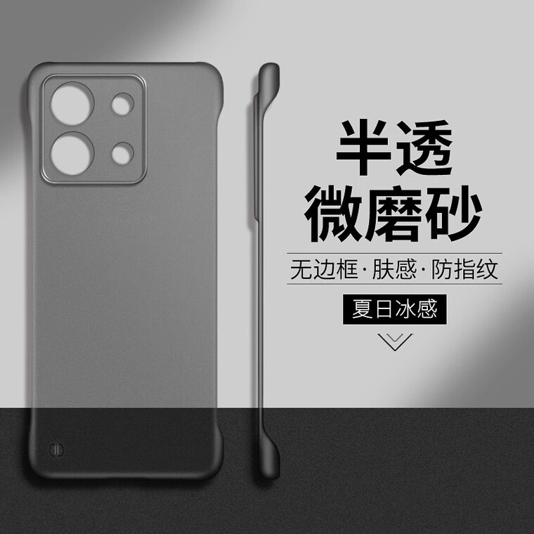 Note 13, Note 13 Pro, Note 13 Pro+ Transparent Clear Rimless Borderless Frame Heatsink Heat Dissipation Phone Case