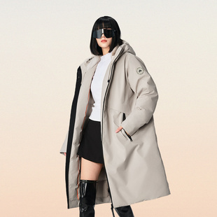 【檀健次同款】美力城防风鹅绒羽绒服保暖厚长款风衣外套男女同款