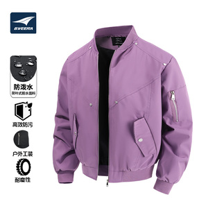 B.VEERA倍福来功能夹克2025秋男女新款防风防水立领解构铆钉外套