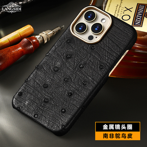 Stingray Pearl Fish Luxury Genuine Leather High End Premium MagSafe Magnetic 15, 14, 13, 12 iPhone Case