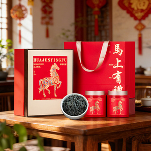 5桐木关正山小种武夷红茶浓香型茶叶2026新年马年礼盒装茶礼