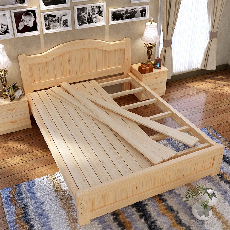 Купить Кровать из массива дерева Твердая деревянная кровать 1. 8 м .