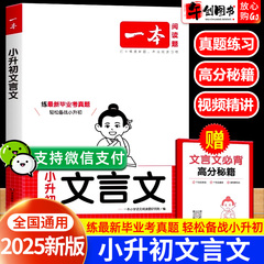 2025新版一本小升初文言文作文真题专项训练人教版小学必背文言文全解一本通六年级升七年级初一衔接必背古诗词阅读与训练完全解读价格比较